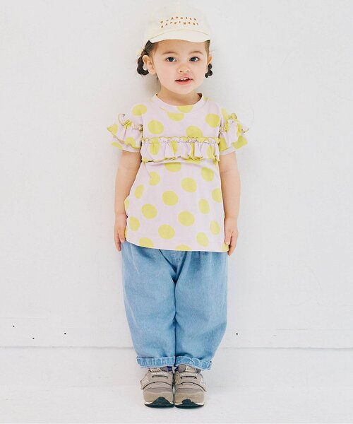 p.premier（ピードットプルミエ）の「イロチ買いしたい配色メロウフリルストレッチ半袖Tシャツ（Tシャツ/カットソー・キッズ・ブラック/チャコール/ラベンダー/ミント/オレンジ/グリーン/レッド・80/90/100/110/120/130/140）」の17枚目の写真