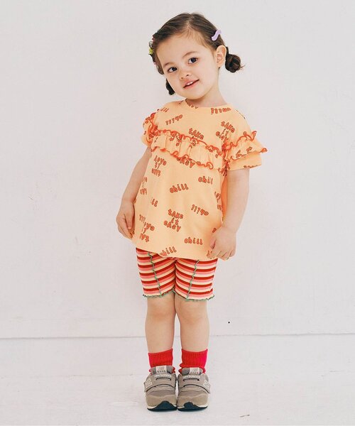 p.premier（ピードットプルミエ）の「イロチ買いしたい配色メロウフリルストレッチ半袖Tシャツ（Tシャツ/カットソー・キッズ・ブラック/チャコール/ラベンダー/ミント/オレンジ/グリーン/レッド・80/90/100/110/120/130/140）」の18枚目の写真