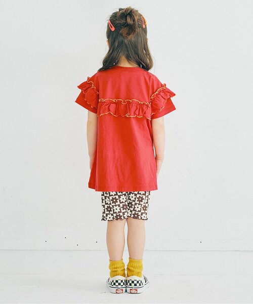 p.premier（ピードットプルミエ）の「イロチ買いしたい配色メロウフリルストレッチ半袖Tシャツ（Tシャツ/カットソー・キッズ・ブラック/チャコール/ラベンダー/ミント/オレンジ/グリーン/レッド・80/90/100/110/120/130/140）」の21枚目の写真