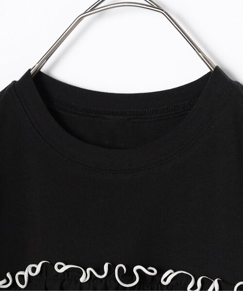 p.premier(ピードットプルミエ)の「イロチ買いしたい配色メロウフリルストレッチ半袖Tシャツ(Tシャツ/カットソー・キッズ・ブラック/チャコール/ラベンダー/ミント/オレンジ/グリーン/レッド・80/90/100/110/120/130/140)」の18枚目の写真