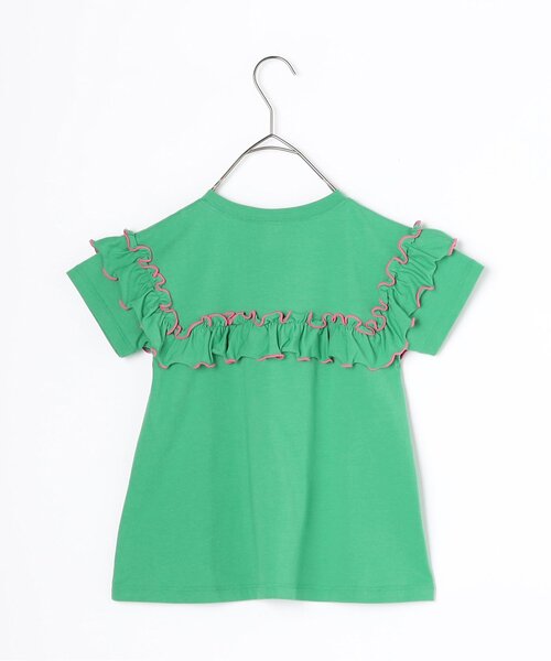 p.premier（ピードットプルミエ）の「イロチ買いしたい配色メロウフリルストレッチ半袖Tシャツ（Tシャツ/カットソー・キッズ・ブラック/チャコール/ラベンダー/ミント/オレンジ/グリーン/レッド・80/90/100/110/120/130/140）」の11枚目の写真