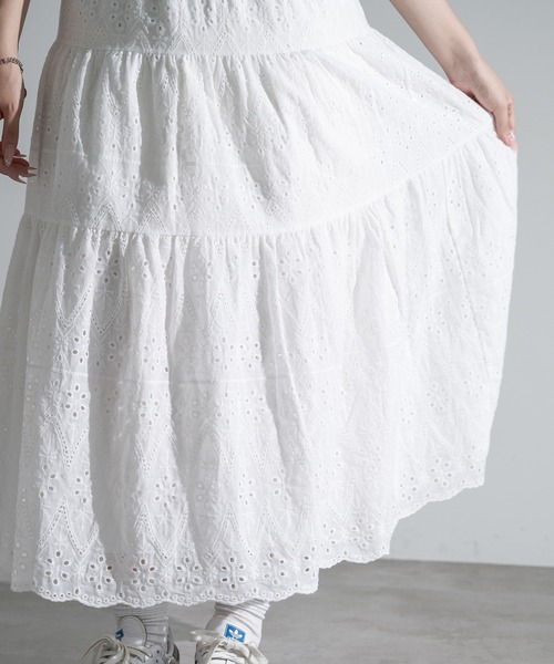 apres jour mignon(アプレジュールミニョン)の「コットンレースティアードミディスカート【ZOZOTOWN限定アイテム】(スカート・レディース・ホワイト系その他2/オフホワイト・フリー)」の1枚目の写真