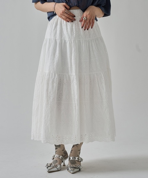 apres jour mignon(アプレジュールミニョン)の「コットンレースティアードミディスカート【ZOZOTOWN限定アイテム】(スカート・レディース・ホワイト系その他2/オフホワイト・フリー)」の16枚目の写真