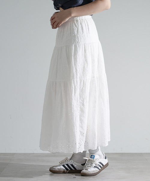 apres jour mignon(アプレジュールミニョン)の「コットンレースティアードミディスカート【ZOZOTOWN限定アイテム】(スカート・レディース・ホワイト系その他2/オフホワイト・フリー)」の14枚目の写真