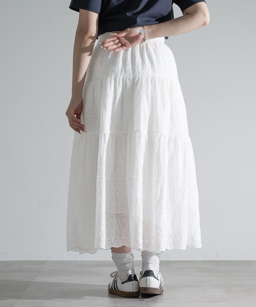 apres jour mignon(アプレジュールミニョン)の「コットンレースティアードミディスカート【ZOZOTOWN限定アイテム】(スカート・レディース・ホワイト系その他2/オフホワイト・フリー)」の15枚目の写真