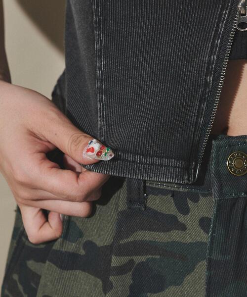 WEGO(ウィゴー)の「DISPARK/ピグメントダブルZIPトップ(Tシャツ/カットソー・レディース・スミクロ・FREE)」の6枚目の写真