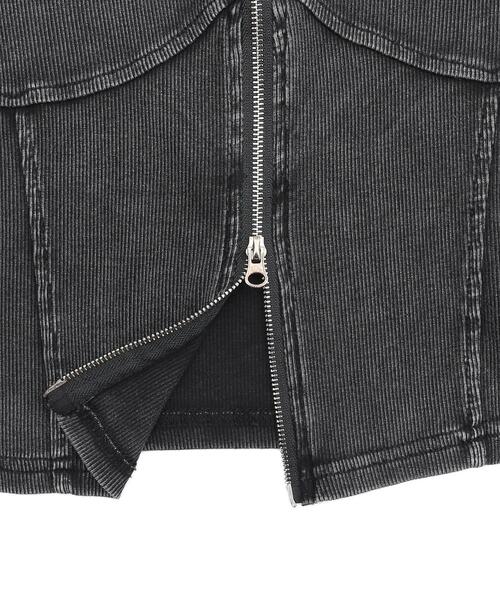 WEGO(ウィゴー)の「DISPARK/ピグメントダブルZIPトップ(Tシャツ/カットソー・レディース・スミクロ・FREE)」の15枚目の写真