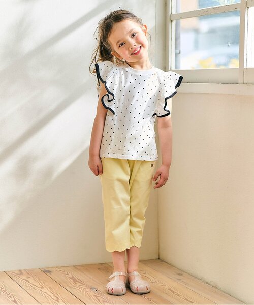 apres les cours（アプレレクール）の「【UVカット/速乾/接触冷感】パイピングフリルトップス_ジュニア対応（Tシャツ/カットソー・キッズ・レッド/ネイビー/ドット・100/140/130/120/110/90/80）」の13枚目の写真