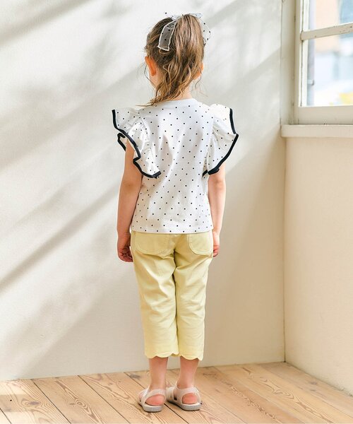 apres les cours（アプレレクール）の「【UVカット/速乾/接触冷感】パイピングフリルトップス_ジュニア対応（Tシャツ/カットソー・キッズ・レッド/ネイビー/ドット・100/140/130/120/110/90/80）」の14枚目の写真