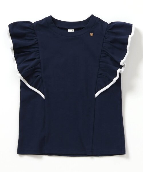 apres les cours（アプレレクール）の「【UVカット/速乾/接触冷感】パイピングフリルトップス_ジュニア対応（Tシャツ/カットソー・キッズ・レッド/ネイビー/ドット・100/140/130/120/110/90/80）」の5枚目の写真