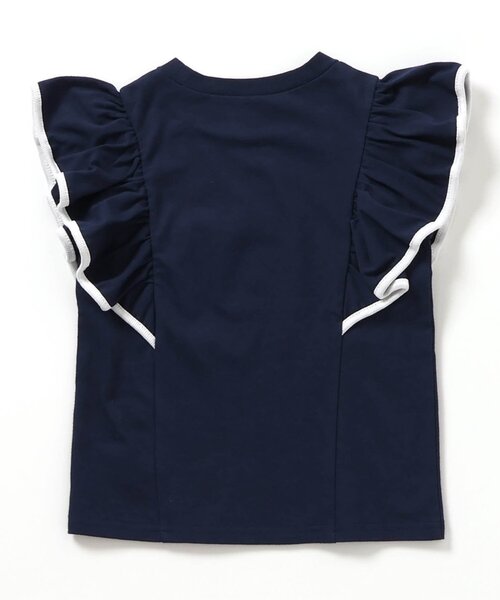 apres les cours（アプレレクール）の「【UVカット/速乾/接触冷感】パイピングフリルトップス_ジュニア対応（Tシャツ/カットソー・キッズ・レッド/ネイビー/ドット・100/140/130/120/110/90/80）」の8枚目の写真