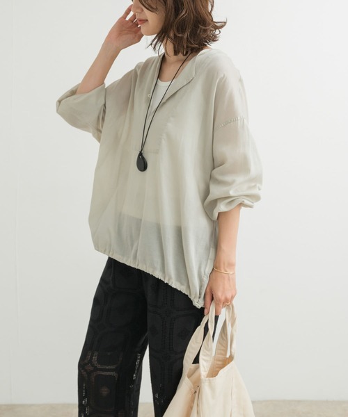 URBAN RESEARCH DOORS（アーバンリサーチドアーズ）の「リネンブレンドドロストチュニック（チュニック・レディース・オフホワイト/ナチュラル/スミクロ・MEDIUM）」の18枚目の写真