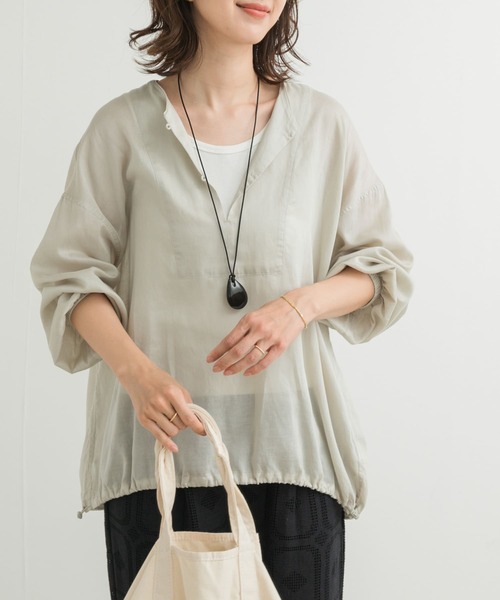 URBAN RESEARCH DOORS（アーバンリサーチドアーズ）の「リネンブレンドドロストチュニック（チュニック・レディース・オフホワイト/ナチュラル/スミクロ・MEDIUM）」の20枚目の写真