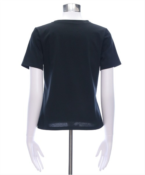 clear（クリア）の「ラインストーンリボンロゴTシャツ[大人 ガーリー バレエコア 着回し抜群]（Tシャツ/カットソー・レディース・ピンク/ブラック/オフホワイト・F）」の10枚目の写真