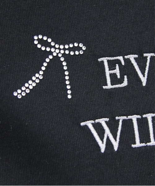 clear（クリア）の「ラインストーンリボンロゴTシャツ[大人 ガーリー バレエコア 着回し抜群]（Tシャツ/カットソー・レディース・ピンク/ブラック/オフホワイト・F）」の13枚目の写真