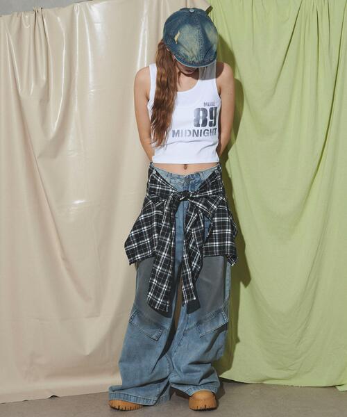 dispark(ディスパーク)の「DISPARK/レイヤードロゴタンク(タンクトップ・レディース・ブラック/ホワイト・FREE)」の9枚目の写真