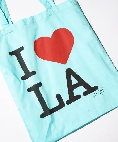 THRIFTY LOOK(スリフティールック)の「THRIFTY LOOK スリフティルック / "I LOVE LA"COTTON TOTE(トートバッグ・メンズ・ミント/パープル/ピンク/ナチュラル/ネイビー/ホワイト・ONE SIZE)」の1枚目の写真