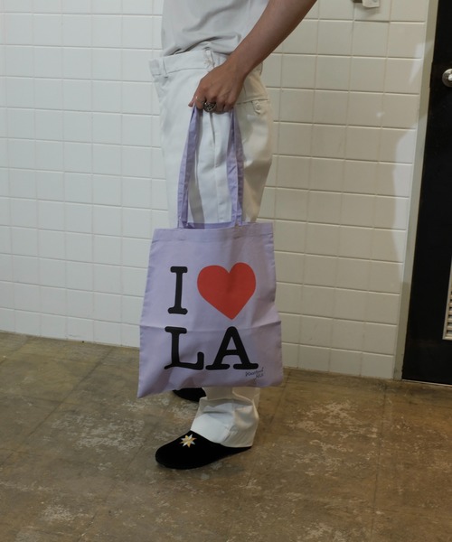 THRIFTY LOOK(スリフティールック)の「THRIFTY LOOK スリフティルック / "I LOVE LA"COTTON TOTE(トートバッグ・メンズ・ミント/パープル/ピンク/ナチュラル/ネイビー/ホワイト・ONE SIZE)」の20枚目の写真