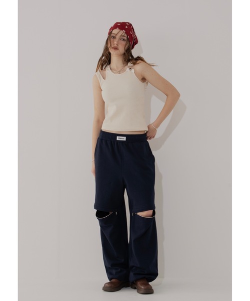 Glanny(グランニー)の「ジップスウェットパンツ(スウェットパンツ・レディース・グレー/ネイビー・MEDIUM/SMALL)」の17枚目の写真