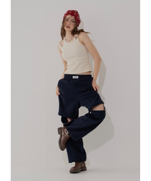 Glanny(グランニー)の「ジップスウェットパンツ(スウェットパンツ・レディース・グレー/ネイビー・MEDIUM/SMALL)」の16枚目の写真