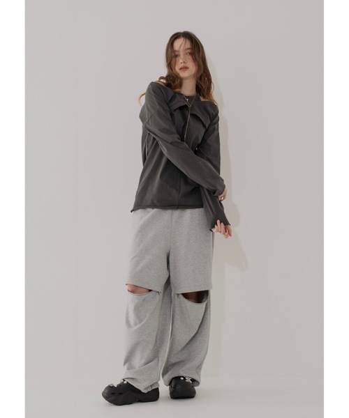 Glanny(グランニー)の「ジップスウェットパンツ(スウェットパンツ・レディース・グレー/ネイビー・MEDIUM/SMALL)」の15枚目の写真