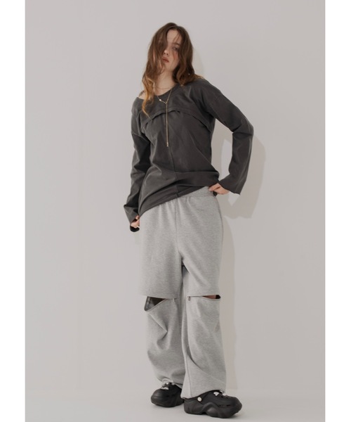 Glanny(グランニー)の「ジップスウェットパンツ(スウェットパンツ・レディース・グレー/ネイビー・MEDIUM/SMALL)」の21枚目の写真