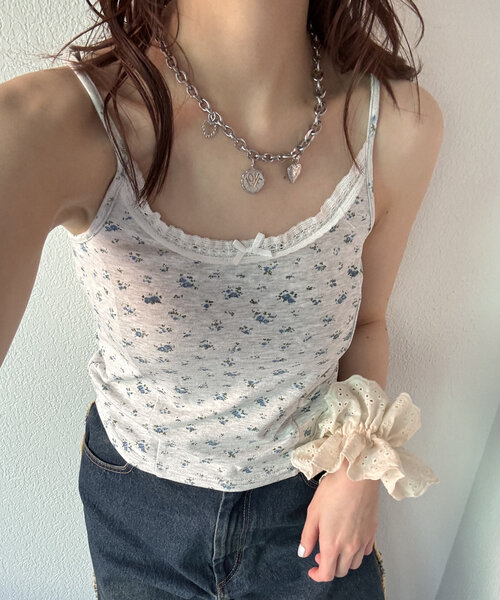 恋ヌールW2本 冬季限定リミテッド2本セット セール】小花レースキャミ（キャミソール）｜w closet（ダブル