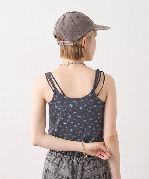 w closet（ダブルクローゼット）の「小花レースキャミ（キャミソール・レディース・アイボリー/チャコールグレー/グレー・FREE）」の14枚目の写真