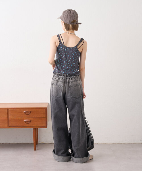 w closet（ダブルクローゼット）の「小花レースキャミ（キャミソール・レディース・アイボリー/チャコールグレー/グレー・FREE）」の11枚目の写真