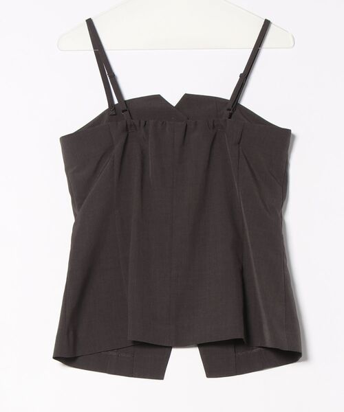 m.f.editorial（エムエフエディトリアル）の「【接触冷感 ウォッシャブル】m.f.エディトリアル レディース 杢調 ビスチェ こげ茶(セットアップ可能)（スーツベスト・レディース・ダークウッド・MEDIUM/LARGE）」の2枚目の写真