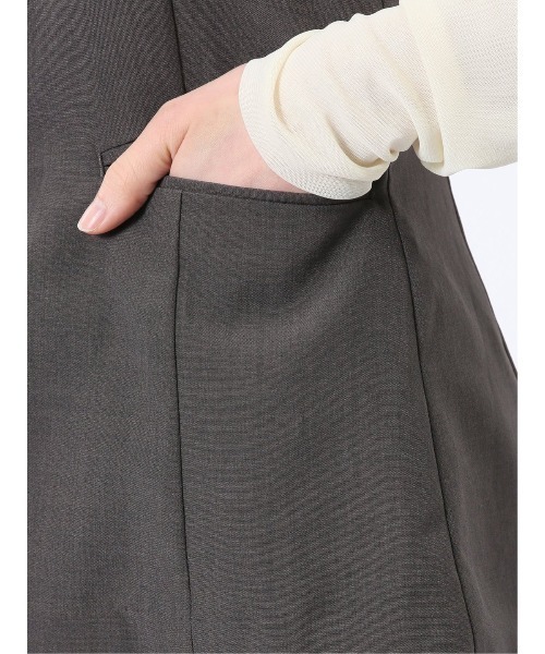 m.f.editorial（エムエフエディトリアル）の「【接触冷感 ウォッシャブル】m.f.エディトリアル レディース 杢調 ビスチェ こげ茶(セットアップ可能)（スーツベスト・レディース・ダークウッド・MEDIUM/LARGE）」の4枚目の写真