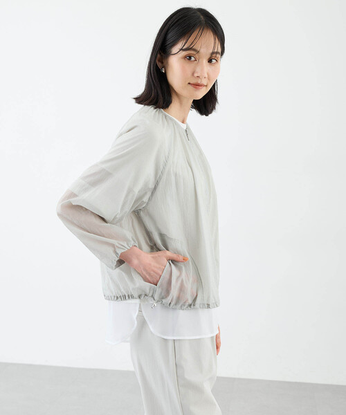 【接触冷感】シアーワッシャーブルゾン