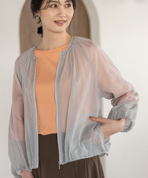 【接触冷感】シアーワッシャーブルゾン