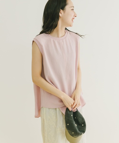 セール】ジョーゼットノースリーブトップス（Tシャツ/カットソー