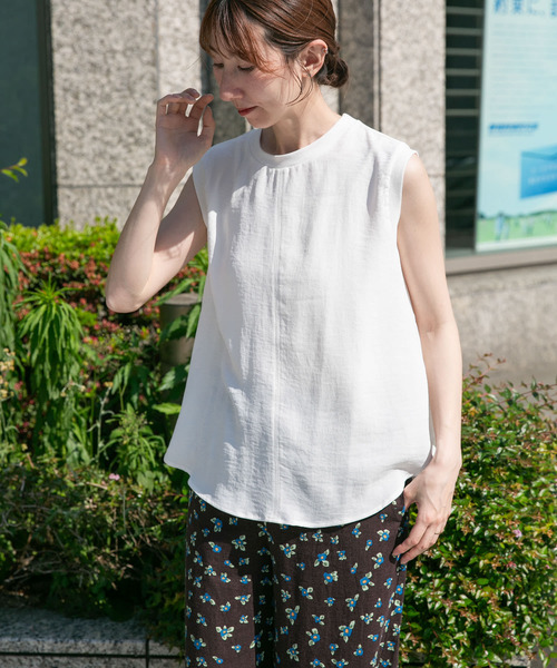 セール】ジョーゼットノースリーブトップス（Tシャツ/カットソー