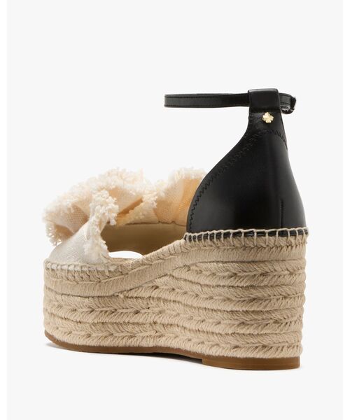 【Kate Spade】Leandra エスパドリーユ ウェッジサンダル kate spade new york Leandra Metallic Bow Detail Leather