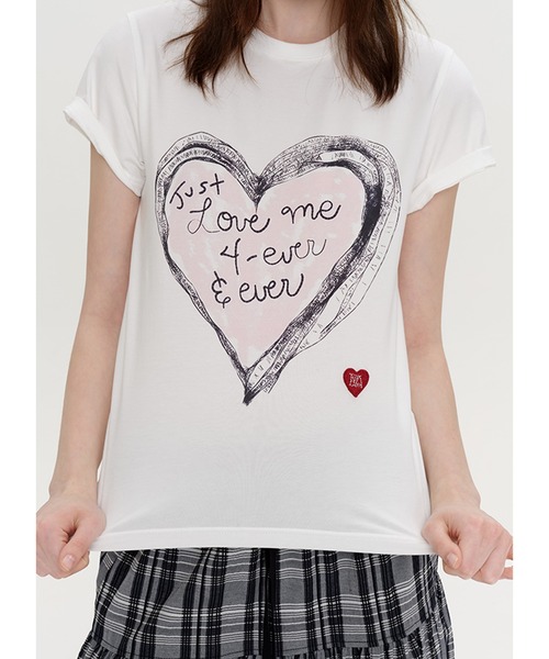 tシャツ フリルハート 半袖Tシャツ FX25S297「Fano Studios」「2025SS」 レディース メンズ FANO STUDIOS | フリルハート 半袖Tシャツ FX25S297【Fano