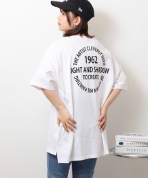 刺繍ロゴ+バックプリントビッグシルエットTシャツ