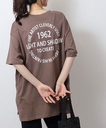刺繍ロゴ+バックプリントビッグシルエットTシャツ