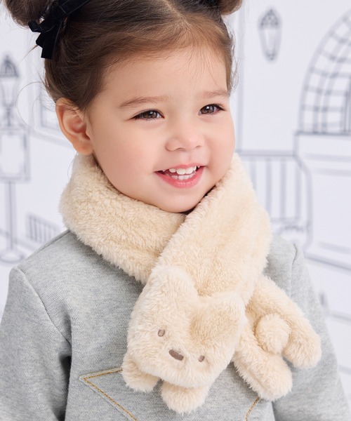 マフラーで仲良しクマ♡冬 セール】ふわふわボアくまマフラー（マフラー）｜combimini