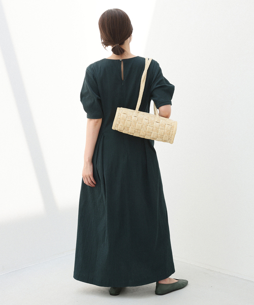 IENA B.サッカーVネックワンピース グリーン 38size 美品 イエナ IENA 《WEB限定/追加2予約》B. サッカーVネック