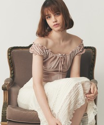 DEICY（デイシー）の「ベロアギャザーショートトップス（Tシャツ/カットソー）」