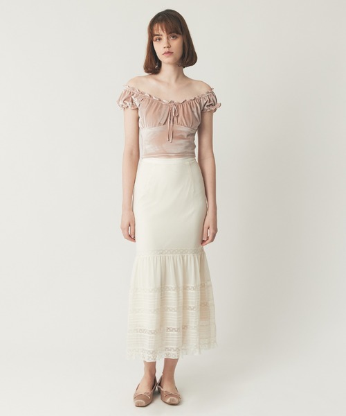 DEICY（デイシー）の「ベロアギャザーショートトップス（Tシャツ/カットソー・レディース・ダークブラウン/レッド/ピンク・FREE）」の11枚目の写真