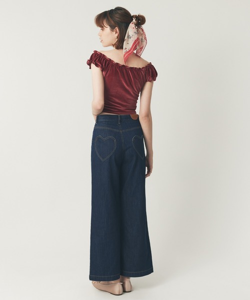 DEICY（デイシー）の「ベロアギャザーショートトップス（Tシャツ/カットソー・レディース・ダークブラウン/レッド/ピンク・FREE）」の17枚目の写真