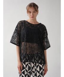 FEATHER TULLE GLITTER TOPS