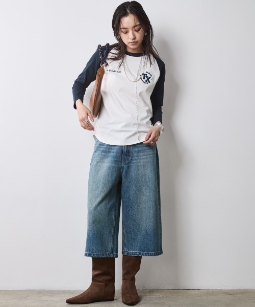 CHIC STYLE(シックスタイル)の「デニムバミューダパンツ<大きいサイズ有>シックスタイル(デニムパンツ・レディース・ブルー系/ブラック系・76/73/122/114/106/98/96/92/88/84/80)」の9枚目の写真