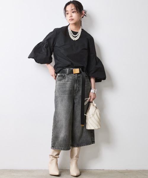 CHIC STYLE(シックスタイル)の「デニムバミューダパンツ<大きいサイズ有>シックスタイル(デニムパンツ・レディース・ブルー系/ブラック系・76/73/122/114/106/98/96/92/88/84/80)」の10枚目の写真