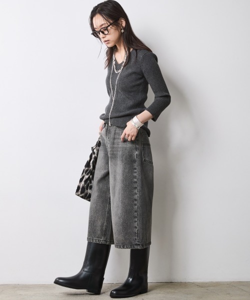 CHIC STYLE(シックスタイル)の「デニムバミューダパンツ<大きいサイズ有>シックスタイル(デニムパンツ・レディース・ブルー系/ブラック系・76/73/122/114/106/98/96/92/88/84/80)」の18枚目の写真