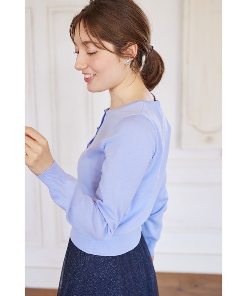 tocco closet(トッコ クローゼット)の「クリアビジュー釦カーディガン(Tシャツ/カットソー・レディース・ブラック/ピンクベージュ/オフホワイト/ブルー・M)」の19枚目の写真