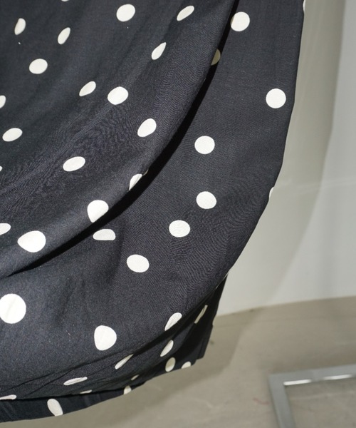chuclla（チュクラ）の「【LONSLAN】リネン混 ウエストリボン ドットスカート CHLONW25s059（スカート・レディース・ブラック・S/M/L）」の15枚目の写真